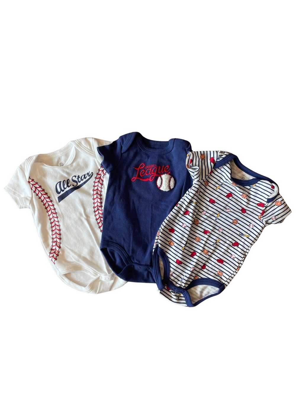 NWOT Baby Baseball Bodysuit Set of 3